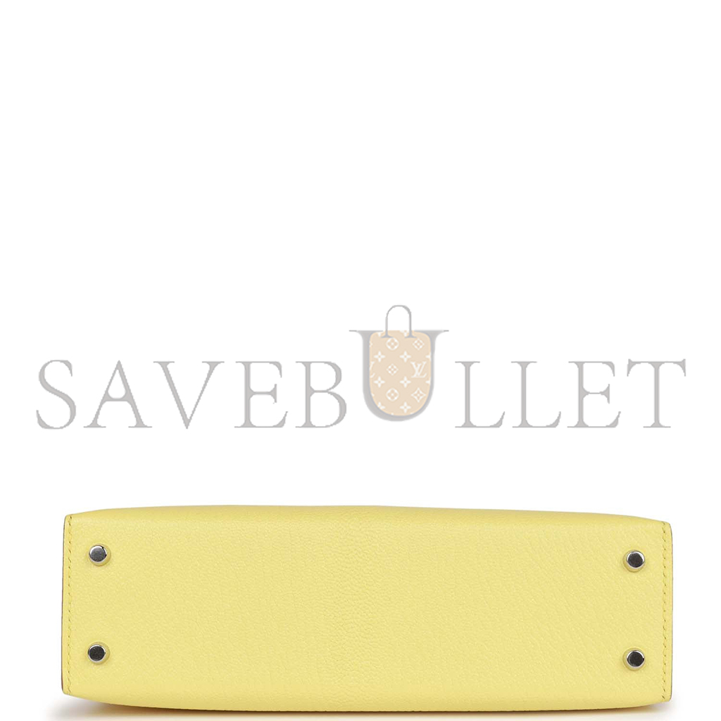 HERMÈS MASTER MINI KELLY II SELLIER LIMONCELLO CHEVRE PALLADIUM HARDWARE (19*12*5.5cm) 